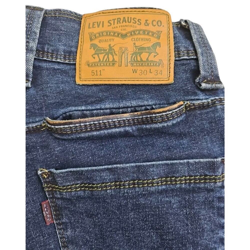 LEVI’S 511 ~Men's 30×34~ Dark Blue Denim Slim Fit Jeans Stretch.